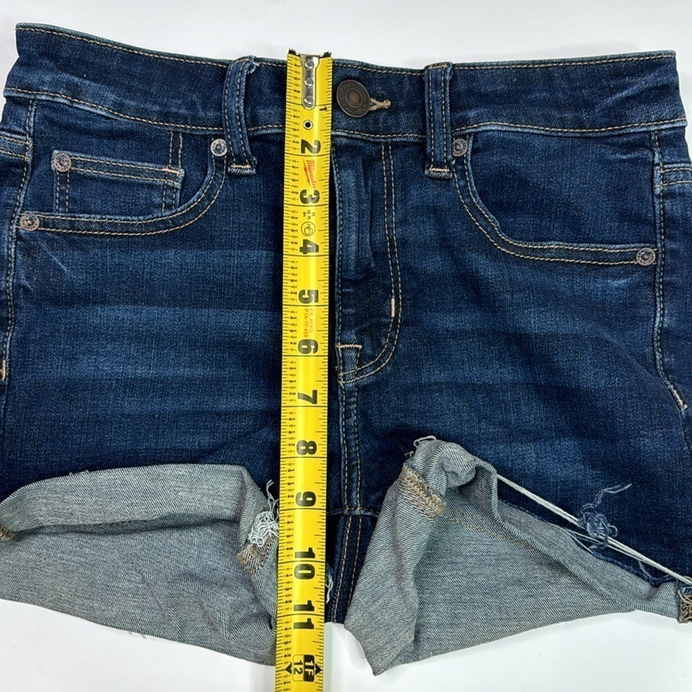 American Eagle Next Level Stretch Hi Rise Shortie Jean Shorts Size 4 - Picture 4 of 8